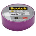 Scotch Expressions Washi Tape, 1.25" Core, 0.59" x 32.75 ft, Purple C314-PUR